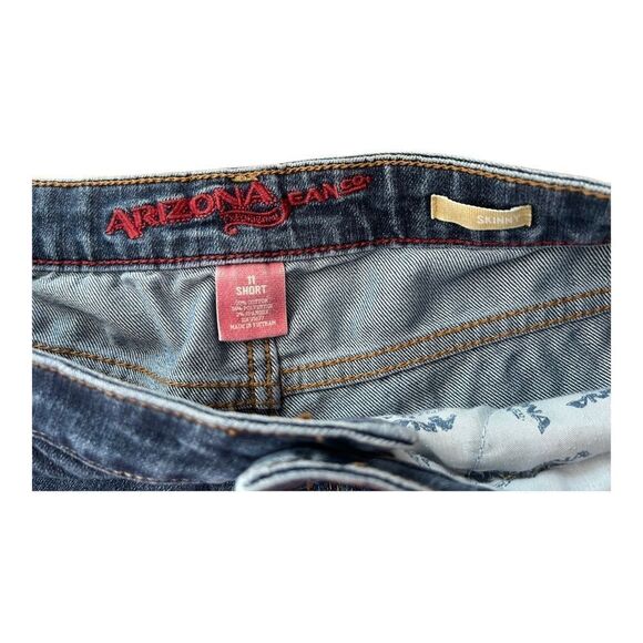 Arizona Jeans Co Western Cowgirl Tiered Print Skirt Denim Upper Juniors Sz 11 - Picture 4 of 7